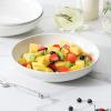 imageMALACASA 885quot Large Pasta Bowls 42 OZ White Salad Bowls Soup Bowls Porcelain Serving Bowls Set of 4 Ivory White ampamp Black Rim Microwave ampamp Dishwasher Safe Series REGULARIvory White
