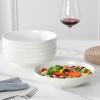 imageMALACASA 885quot Large Pasta Bowls 42 OZ White Salad Bowls Soup Bowls Porcelain Serving Bowls Set of 4 Ivory White ampamp Black Rim Microwave ampamp Dishwasher Safe Series REGULARIvory White