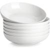 imageMALACASA 885quot Large Pasta Bowls 42 OZ White Salad Bowls Soup Bowls Porcelain Serving Bowls Set of 4 Ivory White ampamp Black Rim Microwave ampamp Dishwasher Safe Series REGULARIvory White
