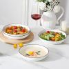 imageMALACASA 885quot Large Pasta Bowls 42 OZ White Salad Bowls Soup Bowls Porcelain Serving Bowls Set of 4 Ivory White ampamp Black Rim Microwave ampamp Dishwasher Safe Series REGULARIvory White Black Rim