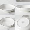 imageMALACASA 885quot Large Pasta Bowls 42 OZ White Salad Bowls Soup Bowls Porcelain Serving Bowls Set of 4 Ivory White ampamp Black Rim Microwave ampamp Dishwasher Safe Series REGULARIvory White Black Rim