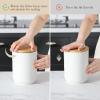 imageMALACASA Canisters Sets for the Kitchen Ceramic Kitchen Canisters for Countertop Coffee Jar with Airtight Wooden Lid Flour and Sugar Containers Set of 3 White Food Storage Jars for Tea Cereal Nut