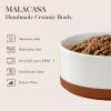 imageMALACASA Ceramic Dog Bowls Dog WaterFood Dish with Wood Stand NonSlip14oz Pet Basic Bowls for Your Puppy Small Dogs or CatsGlaze Matte Weighted NonSlip S15 CupsL6 Cups