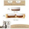 imageMALACASA Ceramic Dog Bowls Dog WaterFood Dish with Wood Stand NonSlip14oz Pet Basic Bowls for Your Puppy Small Dogs or CatsGlaze Matte Weighted NonSlip S15 CupsS15 Cups
