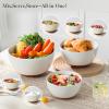 imageMALACASA Ceramic Mixing Bowls Large Serving Bowls for Mixing Cooking Prepping Baking Salad Soup Pasta Nesting Bowls Set of 3 43825144 Qt Oven Microwave and Dishwasher Safe Series TARA