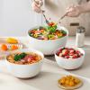 imageMALACASA Ceramic Mixing Bowls Large Serving Bowls for Mixing Cooking Prepping Baking Salad Soup Pasta Nesting Bowls Set of 3 43825144 Qt Oven Microwave and Dishwasher Safe Series TARA