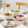 imageMALACASA Ceramic Mixing Bowls Large Serving Bowls for Mixing Cooking Prepping Baking Salad Soup Pasta Nesting Bowls Set of 3 43825144 Qt Oven Microwave and Dishwasher Safe Series TARA