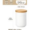 imageMALACASA Coffee Canister Porcelain Food Storage Jar with Airtight Wooden Lid Kitchen Food Storage Containers for Ground Coffee Tea Sugar Salt Spice and More  16 FL OZ