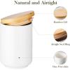 imageMALACASA Coffee Canister Porcelain Food Storage Jar with Airtight Wooden Lid Kitchen Food Storage Containers for Ground Coffee Tea Sugar Salt Spice and More  16 FL OZ