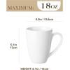 imageMALACASA Coffee Mugs Set of 6 Porcelain 18 oz Mugs Set Ivory White Mugs with Handle Large Modern Ceramic Cups for Tea Juice Latte Cappuccino Cocoa DishwasherampampMicrowave Safe Series REG