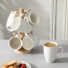 imageMALACASA Coffee Mugs Set of 6 Porcelain 18 oz Mugs Set Ivory White Mugs with Handle Large Modern Ceramic Cups for Tea Juice Latte Cappuccino Cocoa DishwasherampampMicrowave Safe Series REG
