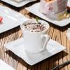 imageMALACASA Dessert Plates Cups and Saucers 18Pieces Porcelain Ivory White Square Dinnerware Sets with 725 Appetizer Plates 7oz Cups and 53 Saucers Service for 6 Mario Series