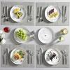 imageMALACASA Dinner Plate 6Piece Set 85 Inch Porcelain Salad Dessert Round Plates Serving Dishes Dinnerware Sets Kitchen Dinner Plates for Appetizer Pasta Marble Grey Series REG