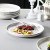 imageMALACASA Dinner Plate 6Piece Set 85 Inch Porcelain Salad Dessert Round Plates Serving Dishes Dinnerware Sets Kitchen Dinner Plates for Appetizer Pasta Marble Grey Series REG