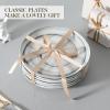 imageMALACASA Dinner Plates 105 Inch Plates Set of 6 Porcelain Round Dessert Salad Dinner Plates Serving Dishes for Kitchen Microwave ampamp Dishwasher Safe Marble Grey Series REG
