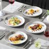imageMALACASA Dinner Plates 105 Inch Plates Set of 6 Porcelain Round Dessert Salad Dinner Plates Serving Dishes for Kitchen Microwave ampamp Dishwasher Safe Marble Grey Series REG