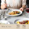 imageMALACASA Dinner Plates 105 Inch Plates Set of 6 Porcelain Round Dessert Salad Dinner Plates Serving Dishes for Kitchen Microwave ampamp Dishwasher Safe Marble Grey Series REG