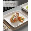 imageMALACASA Dinner Plates 10inch Ivory White Dinner Plates Square Plate Set of 4 Porcelain Serving Platters for Kitchen Banquet Party Steak Appetizer Salad Pasta White Series IVY
