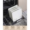 imageMALACASA Dinner Plates 10inch Ivory White Dinner Plates Square Plate Set of 4 Porcelain Serving Platters for Kitchen Banquet Party Steak Appetizer Salad Pasta White Series IVY
