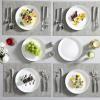 imageMALACASA Dinner Plates Set of 6 85 inch Porcelain Round Plates Set for Dessert Salad Small Dinner Plates for Kitchen Microwave ampamp Oven Safe White Series REG