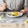imageMALACASA Dinner Plates Set of 6 85 inch Porcelain Round Plates Set for Dessert Salad Small Dinner Plates for Kitchen Microwave ampamp Oven Safe White Series REG