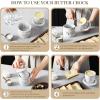 imageMALACASA French Butter Crock for Counter with Lid Ceramic Butter Dish Keeper with Water Line Butter Container for Fresh Spreadable Butter Series REG Marble Gray