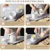 imageMALACASA French Butter Crock for Counter with Lid Ceramic Butter Dish Keeper with Water Line Butter Container for Fresh Spreadable Butter Series REG White
