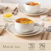 imageMALACASA French Onion Soup Bowls with Handles  20 oz Oven Safe Bowls Soup Crocks for Chilli Beef Stew Cereal ampamp Pasta  5 Inch Set of 4 Series LYDIA
