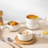 imageMALACASA French Onion Soup Bowls with Handles  20 oz Oven Safe Bowls Soup Crocks for Chilli Beef Stew Cereal ampamp Pasta  5 Inch Set of 4 Series LYDIA
