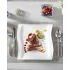 imageMALACASA Ivory White Dinner Plates Set of 6 1025 Inch Square Ceramic Plates Microwave and Dishwasher Safe Flora Series