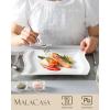 imageMALACASA Ivory White Dinner Plates Set of 6 1025 Inch Square Ceramic Plates Microwave and Dishwasher Safe Flora Series