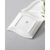 imageMALACASA Ivory White Dinner Plates Set of 6 1025 Inch Square Ceramic Plates Microwave and Dishwasher Safe Flora Series
