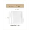imageMALACASA Ivory White Dinner Plates Set of 6 1025 Inch Square Ceramic Plates Microwave and Dishwasher Safe Flora Series