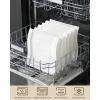 imageMALACASA Ivory White Dinner Plates Set of 6 1025 Inch Square Ceramic Plates Microwave and Dishwasher Safe Flora Series