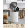 imageMALACASA Kitchen Utensil Holder 72 Large Cooking Utensil Holder for Kitchen Counter Ceramic Utensil Crock for Countertop White Farmhouse Utensils Organizer Series REG
