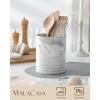 imageMALACASA Kitchen Utensil Holder 72 Large Cooking Utensils Holder for Kitchen Counter Ceramic Utensil Crocks Utensil Organizer for Countertop Farmhouse Kitchen Decor Series REG