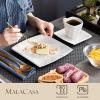 imageMALACASA Marble Gray Tea Cups and Saucers 18 Piece Square Dinner Set with Dessert Plates Dish Set with 825inch Appetizer Plates 7 OZ Espresso Cups and Sauces Service for 6 Series Blance
