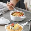 imageMALACASA Mini Cocotte Set  14 OZ Small Casserole Dishes with Lids and Handles Ceramic Mini Dutch Oven Set of 4 Small Baking Ramekins for Lasagna Souffl Oven Microwave ampamp Dishwasher Safe Series BAKEBAKE