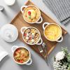 imageMALACASA Mini Cocotte Set  14 OZ Small Casserole Dishes with Lids and Handles Ceramic Mini Dutch Oven Set of 4 Small Baking Ramekins for Lasagna Souffl Oven Microwave ampamp Dishwasher Safe Series BAKEBAKE