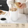imageMALACASA Porcelain Coffee Canister Coffee Jar with Airtight Wooden Lid Sugar Container Food Storage Jar for Tea Cereal Nut Salt Spice and More  32 FL OZ