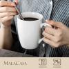 imageMALACASA Porcelain Coffee Mugs 12 Ounce White Coffee Mugs Set of 6 Tea Cups Mugs for Cappuccino Espresso Cocoa and More Series Elisa