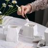 imageMALACASA Porcelain Creamer and Sugar Set Ivory White Serving Set for Coffee and Tea1Piece Milk Jug and 1Piece Sugar Pot with Lid Set of 3 Series FloraFLORA
