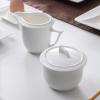 imageMALACASA Porcelain Creamer and Sugar Set Ivory White Serving Set for Coffee and Tea1Piece Milk Jug and 1Piece Sugar Pot with Lid Set of 3 Series FloraCARINA