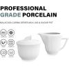 imageMALACASA Porcelain Creamer and Sugar Set Ivory White Serving Set for Coffee and Tea1Piece Milk Jug and 1Piece Sugar Pot with Lid Set of 3 Series FloraCARINA