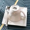 imageMALACASA Porcelain Dessert Plates Cups and Saucers18 Pieces White Coffee Sets with 825In Appetizer Plates 7 OZ Cappuccino Cups and 55In Saucer Set of 6 CARINA Series