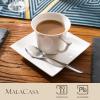 imageMALACASA Porcelain Dessert Plates Cups and Saucers18 Pieces White Coffee Sets with 825In Appetizer Plates 7 OZ Cappuccino Cups and 55In Saucer Set of 6 CARINA Series