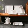 imageMALACASA Porcelain Dessert Plates Cups and Saucers18 Pieces White Coffee Sets with 825In Appetizer Plates 7 OZ Cappuccino Cups and 55In Saucer Set of 6 CARINA Series