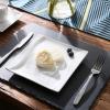 imageMALACASA Porcelain Dessert Plates Cups and Saucers18 Pieces White Coffee Sets with 825In Appetizer Plates 7 OZ Cappuccino Cups and 55In Saucer Set of 6 CARINA Series