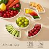 imageMALACASA Porcelain Divided Serving Dishes Appetizers Tray Serving Tray for Party  Perfect for Chips and Dip Fruit Veggies Candy and Snacks Divided Serving Platter Relish Tray White