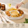 imageMALACASA Porcelain Divided Serving Dishes Appetizers Tray Serving Tray for Party  Perfect for Chips and Dip Fruit Veggies Candy and Snacks Divided Serving Platter Relish Tray White
